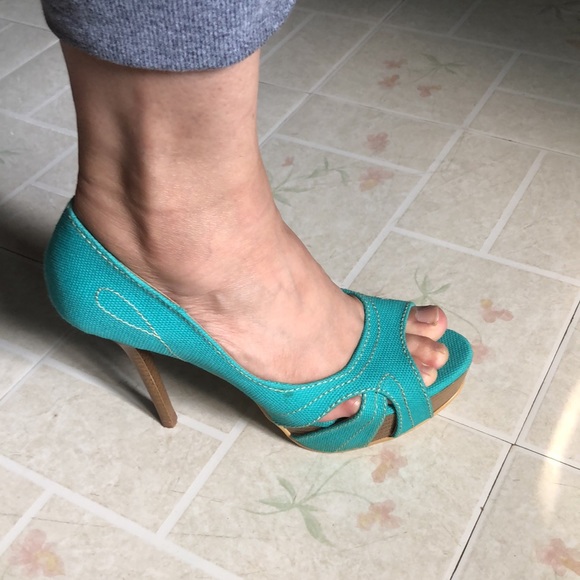Mundo Terra turquoise high heels shoes - Picture 1 of 6
